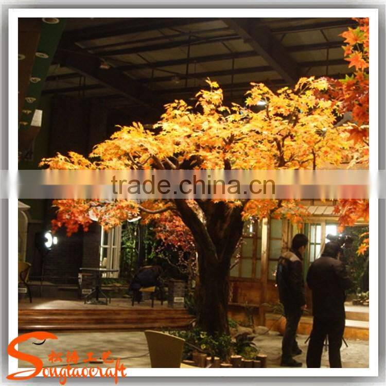 artificial red leaves maple tree for decoration indoor artificial trees