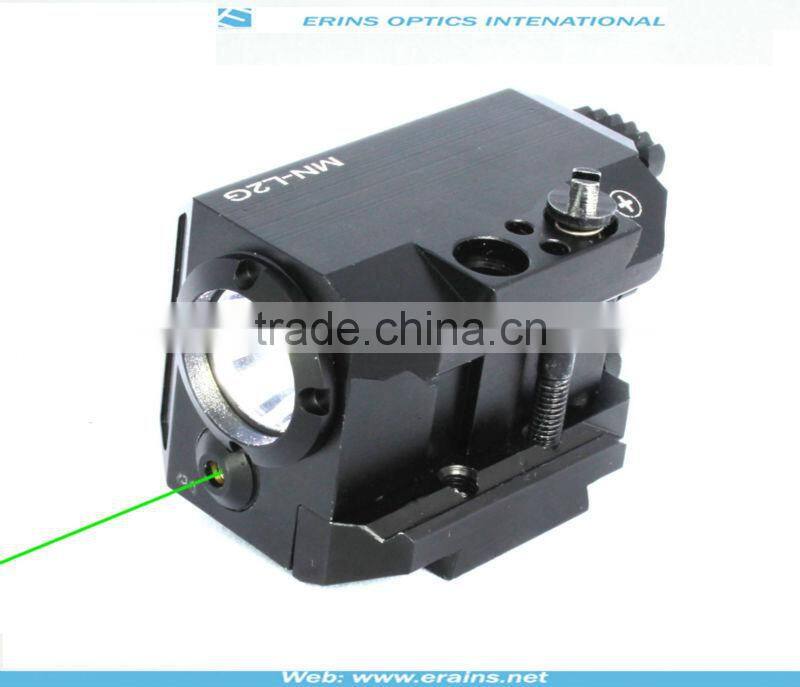 New compact square tactical green laser sight and strobe 200 lumen CREE Q5 LED light combo (FDA certified)