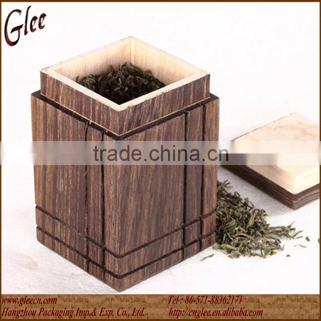Burned Paulownia Wood Tea Canister Wholesale