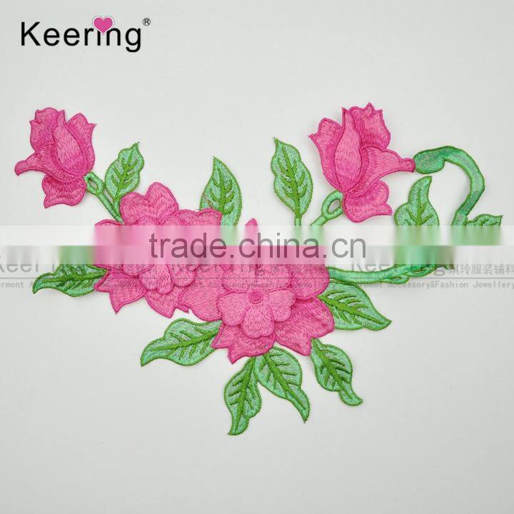 New Applique Professinal Embroidery Flower Patches Embroidery Patch For Clothes WEF-755