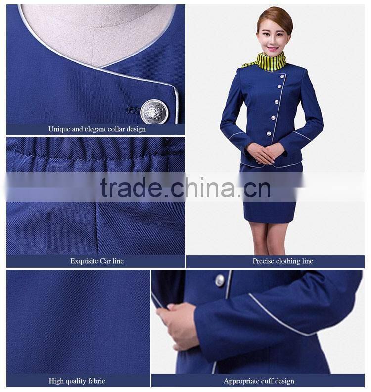 Navy Blue Airline Uniforms Flight Attendant Outfit