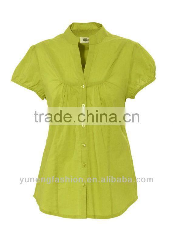 ladies plus size blouse short sleeve cotton blouse