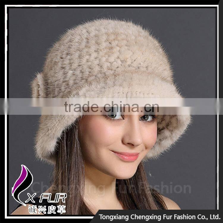 CX-C-71F Mink Fur Fashion Winter Russian Style Sexy Women Winter Hat Cap