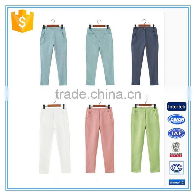 New Fashion Office Lady Wide Leg Pants Linen Casual Elephant Long Palazzo Pants