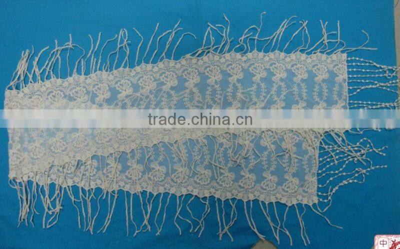 machine made 100% cotton lady's summer lace scarf
