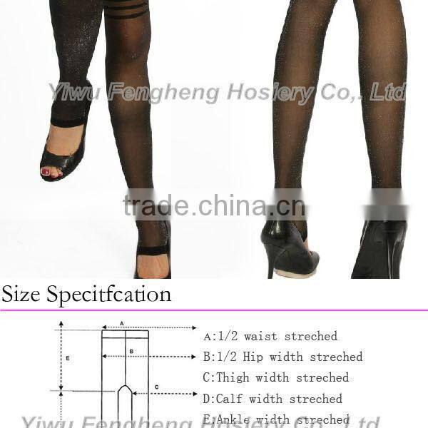 S0009 Yiwu Fenghui hot sale ladies sexy lace Dazzle bright silver hot fishnet stockings