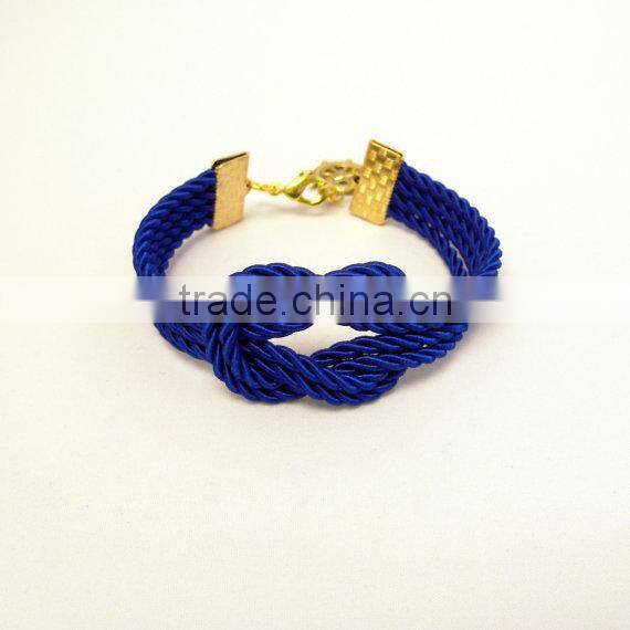 turquoise forever knot leather rope bracelet with custom charm Sailor knot Bracelet nautical friendship leather rope bracelet