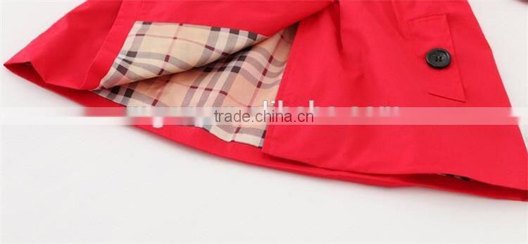 MGOO New Arrival Stock Three Colors Korea Design Children Trench Coat Girl Winter Fashion Outwear