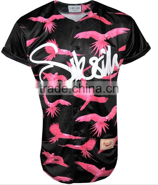 supreme high quality full body sublimation printing satin baseball jerseys custom made wholesale
