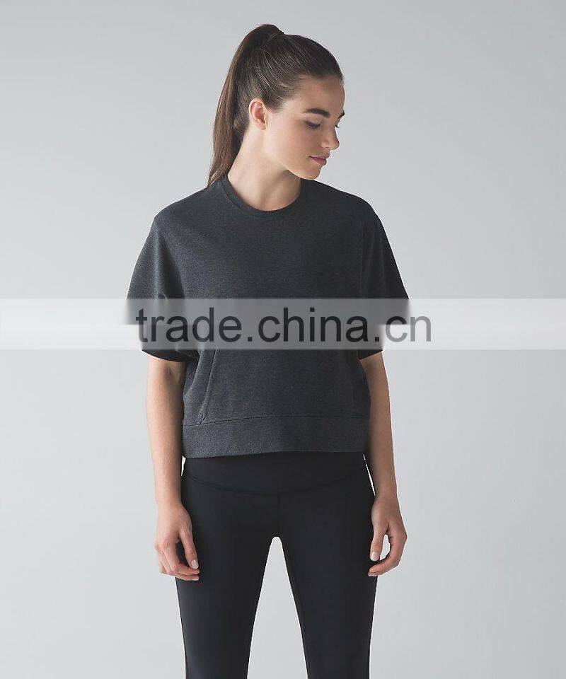 Fitness Crop Top T shirt Wholesale China T shirt Printing OEM T-shirt Printer Yoga Sweatshirt