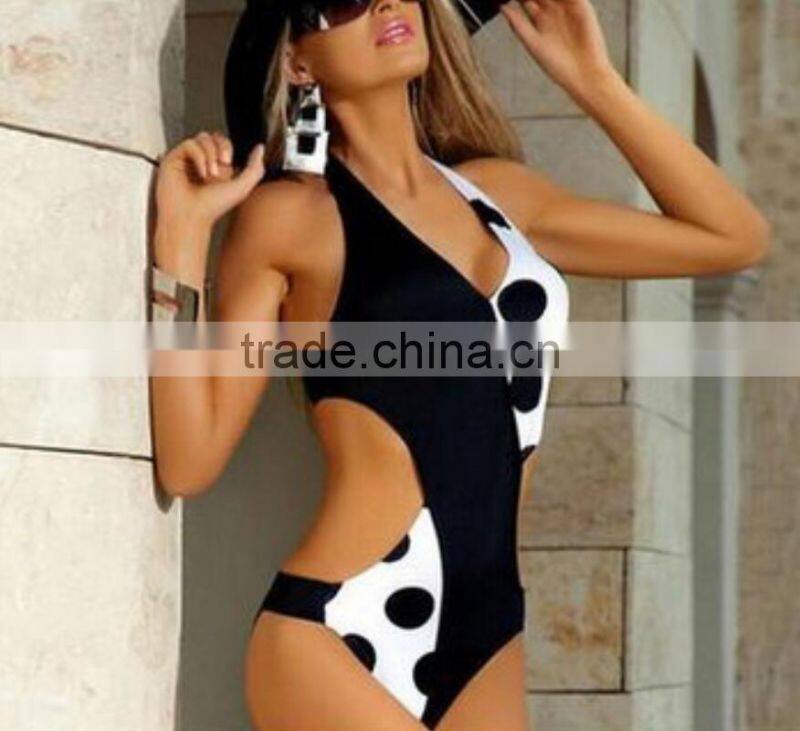 M655 dingyang Fashion 2016 ladies sexy wave point triangle swimwear bikini