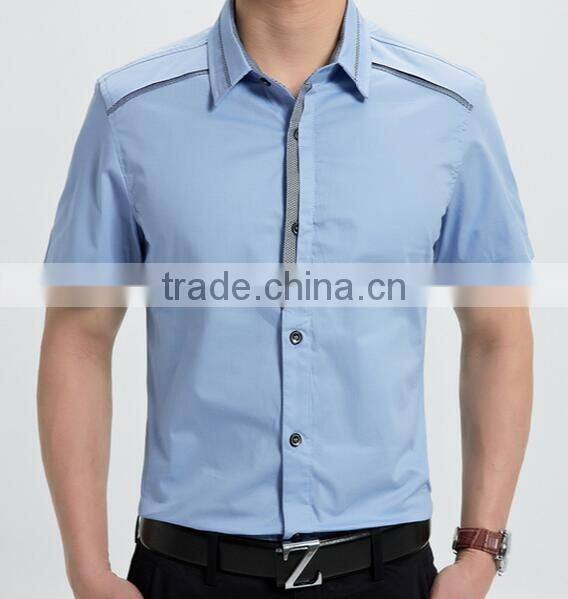 Juqian brand hot sale short sleeve wrinkle free young man shirt wholesale