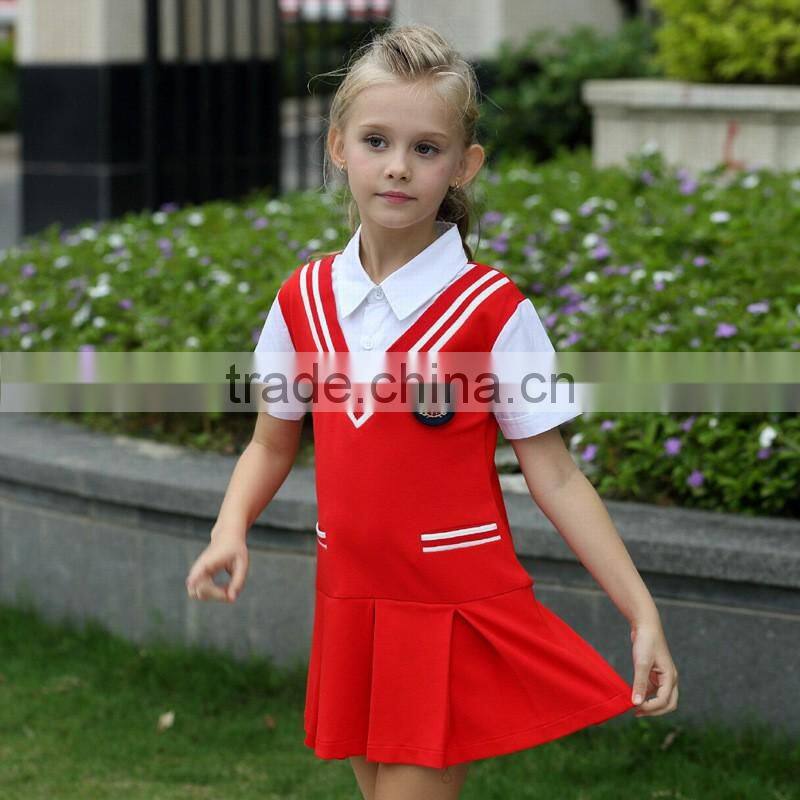 Juqian Custom Factory Made Summer Stylish fashion Primary Kids school girls dresses 2016