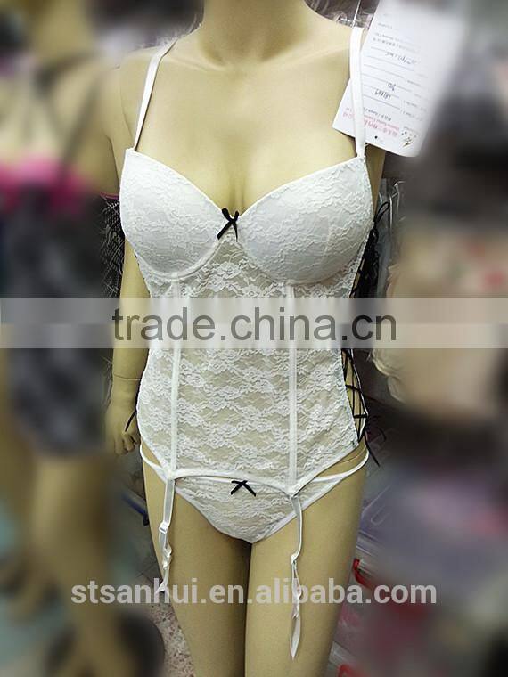 Ladies newest design transparent lace evening sexy big breast lingerie