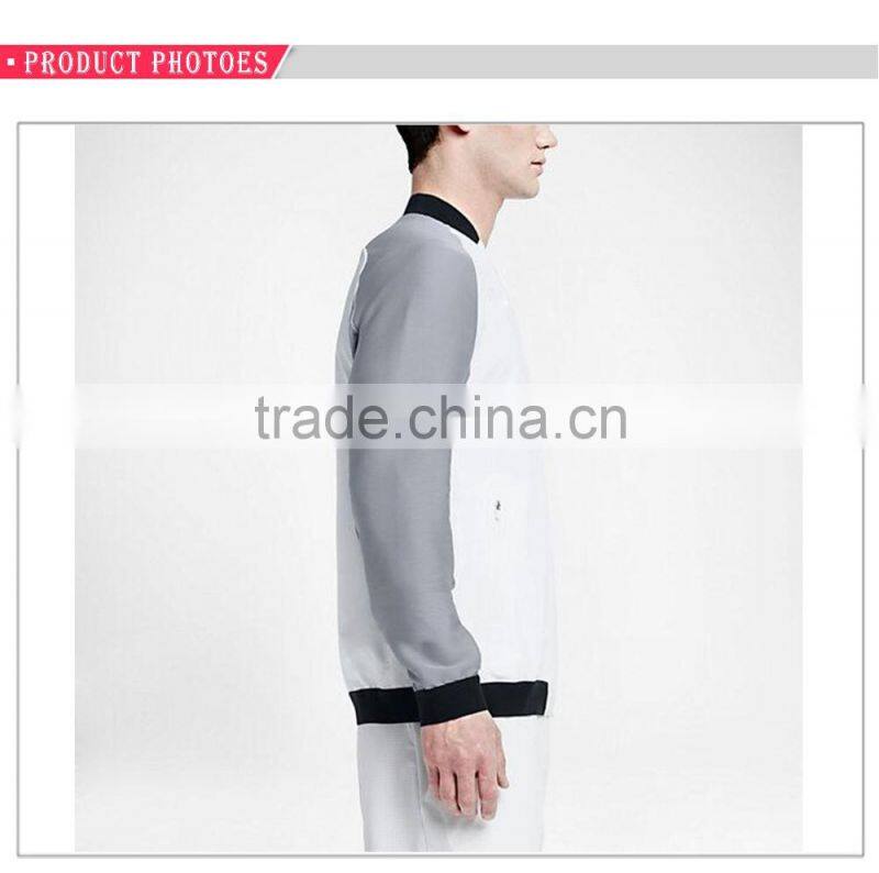 Lightweight dri-fit mesh lining polyester spandex men's tennis jacket tennis wear