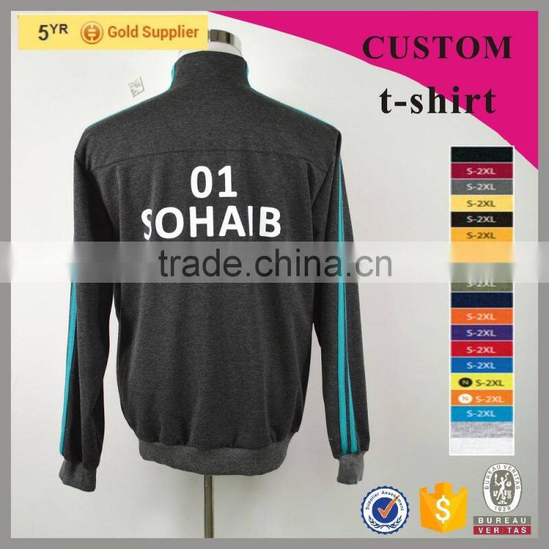 Custom Cheap polyester&cotton men's slim fit zip up hoodie with pockets