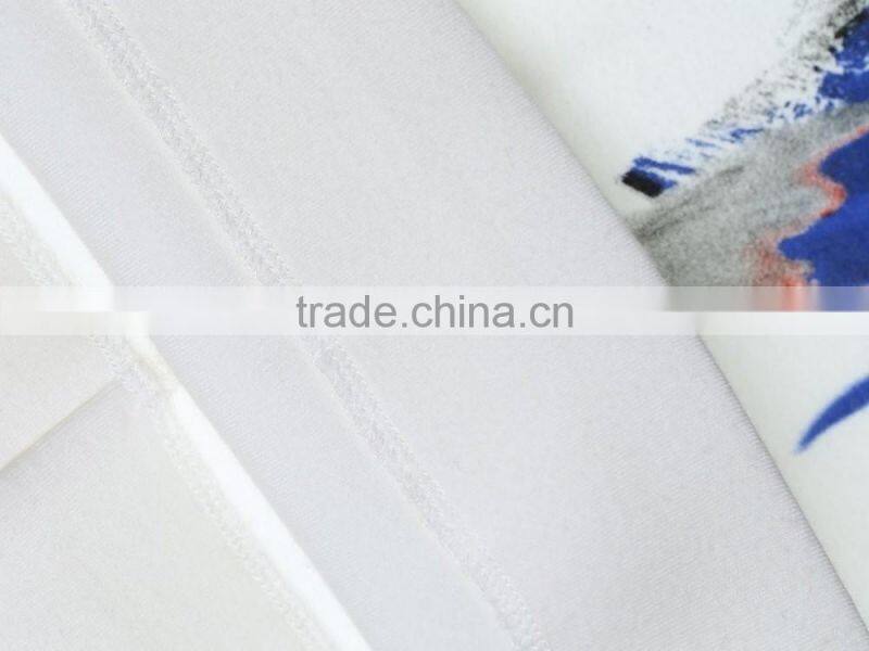 Women's half sleeve thick fabric neck printing elastic white t shirt wholesale clothing