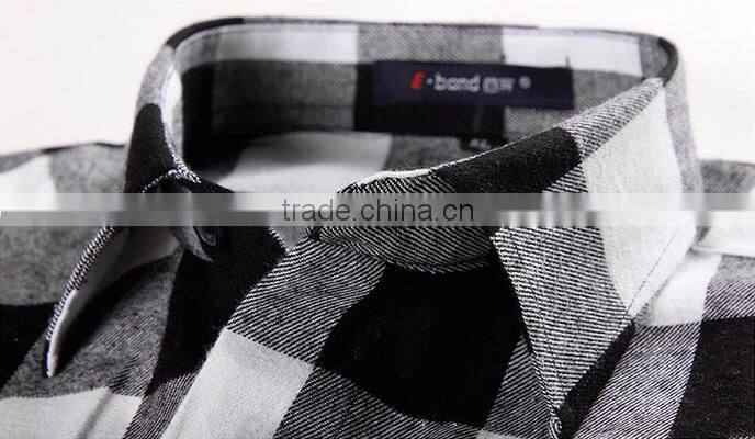 2016 new long sleeve shirt models european plaid man shirt