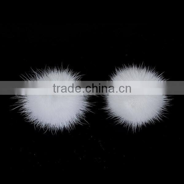 Wholesale Wedding Decoration White 50mm Sable Fur Pom Pom Balls