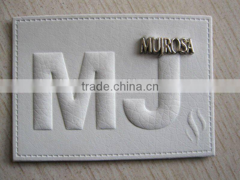 leather patches with metal LOGO,custom leather patch,leathe patch