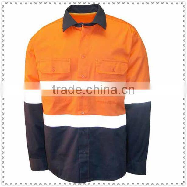 Drotex Hi Vis Long Sleeve Work Shirt Reflective Work Shirt UV Resistant Work Shirt
