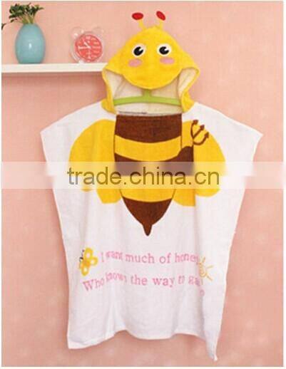 100% cotton animal hooded towel poncho