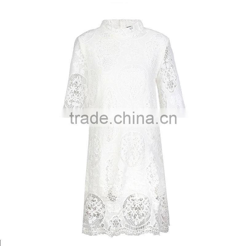Fashion Women Elegant Crochet Ghana Lace Dress Styles Ladies Latest Sexy Evening Party Mini Dresses