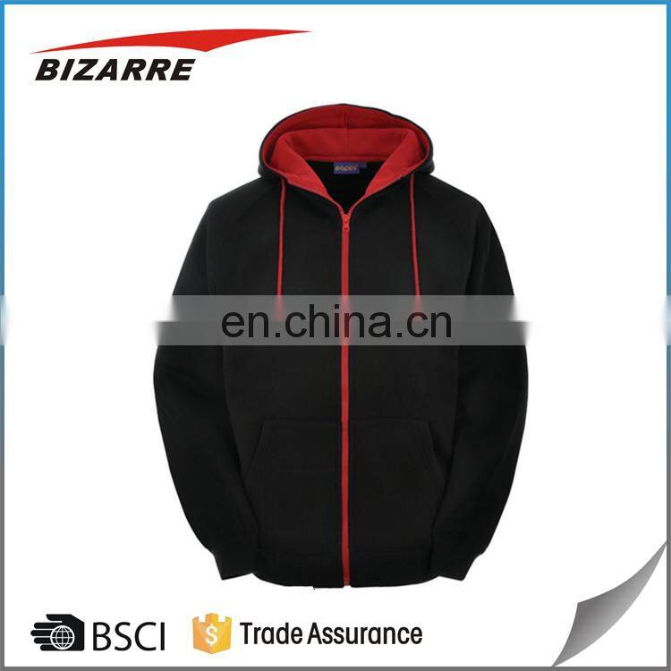 2018 Zip up wholesale plain blank high quality men hoodies