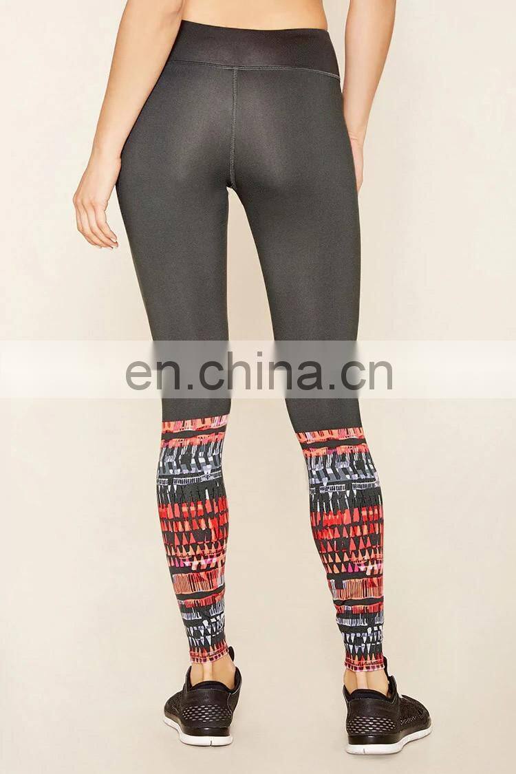 Wholesale Seamless Active Abstract Black Leggings Women Custom Printed Pants