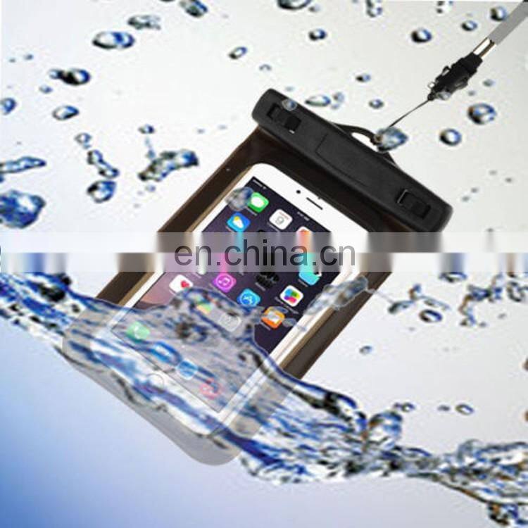 Black Waterproof Case Pouch Dry Bag with Neck Strap for Mobile Phone