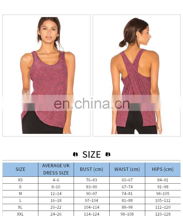 TANK TOP China wholesale womens custom sexy workout plain dry fit summer athletic sports running fitness yoga tank top in bulk