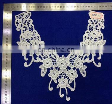 Flower Embroidered Collar Hollow With Pearl Decorative Neckline