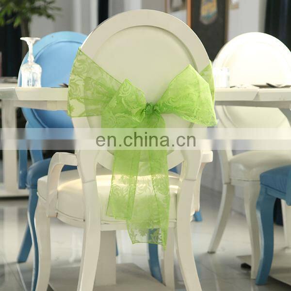 new design flocking any patterns chair sash made by organza fabric