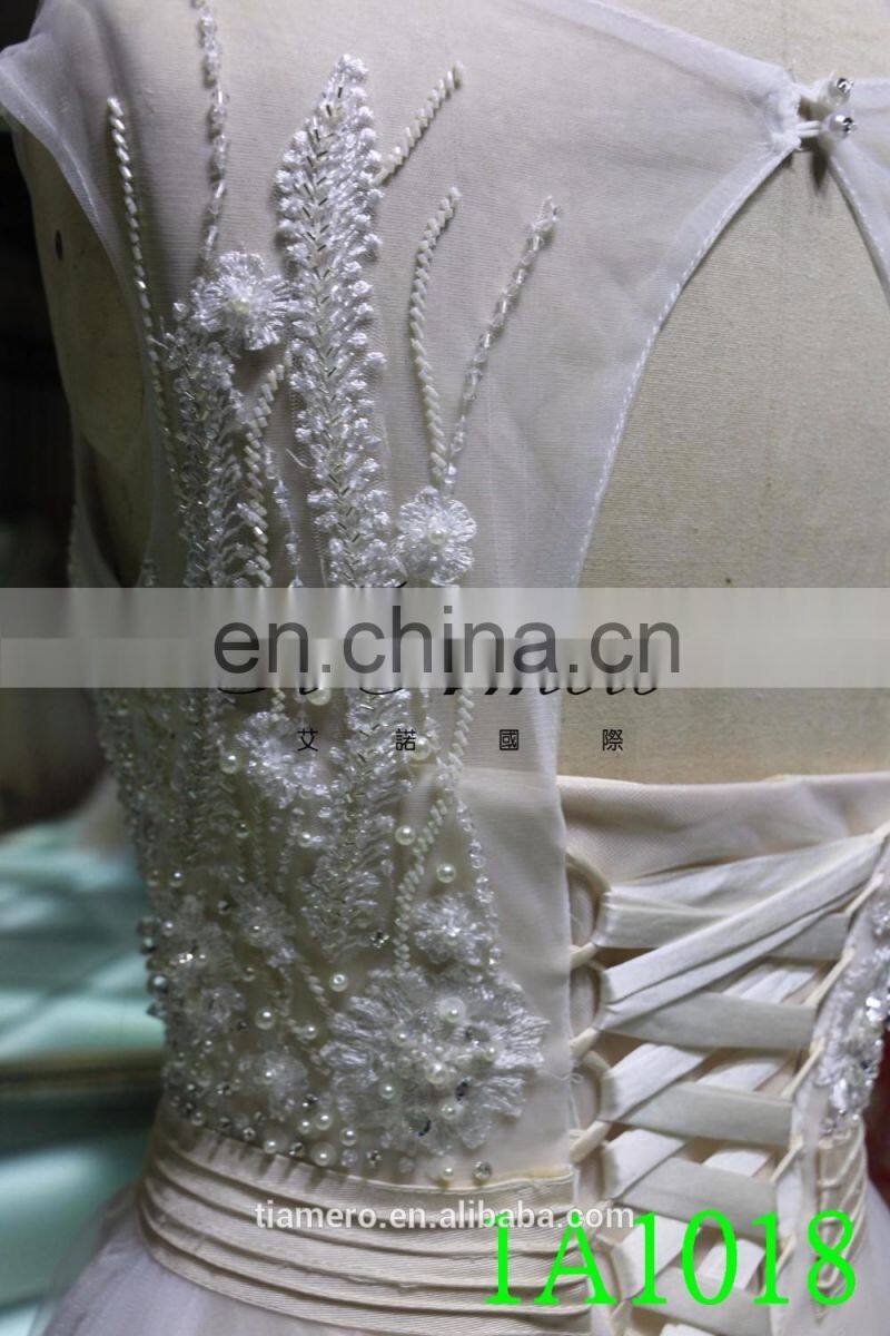 1A1018 Back Open See Through Embroidered Sash Prom Dress Evening Dress