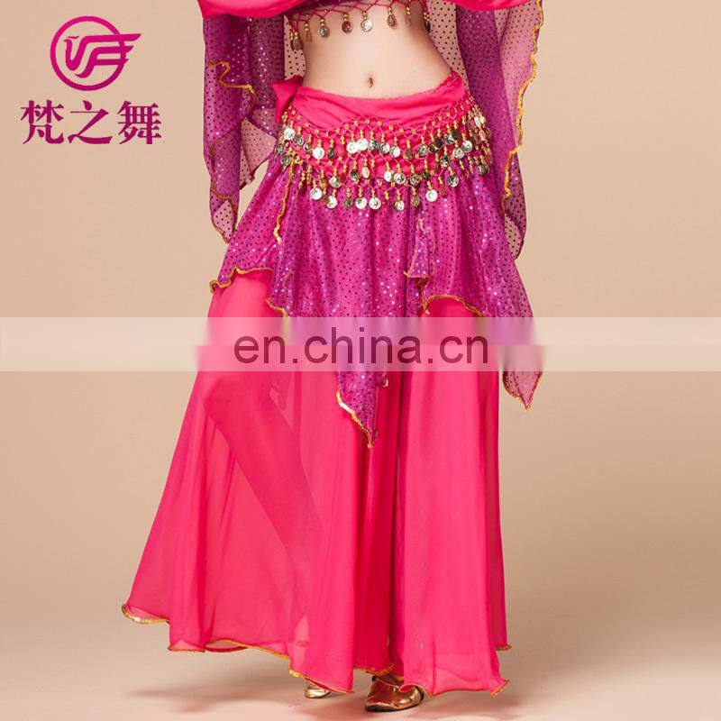 Indian chiffon long professional belly dance skirt Q-6033#