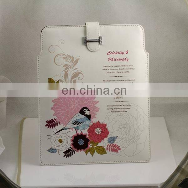 DESIGN WHITE PATTERN BIRD FLOWERS LEATHER WALLET WITH PRINTING