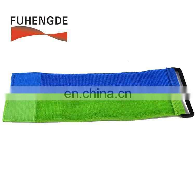 Any length is OK for elastic hook and loop strap with plastic buckle