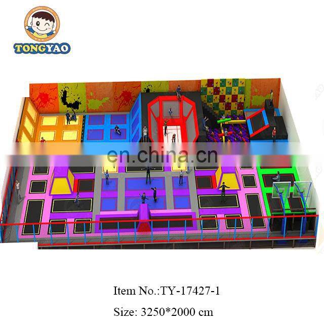 Trampoline with large foam blocks,delicate color large foam pit indoor trampoline from china