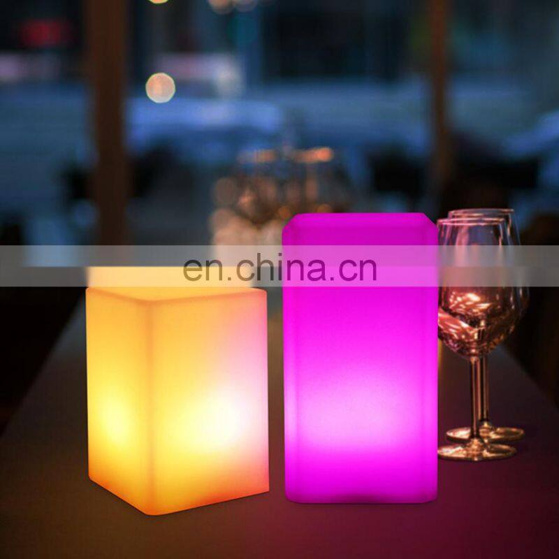 PE remote control colorful home decoration bar club used led cordless table lamp