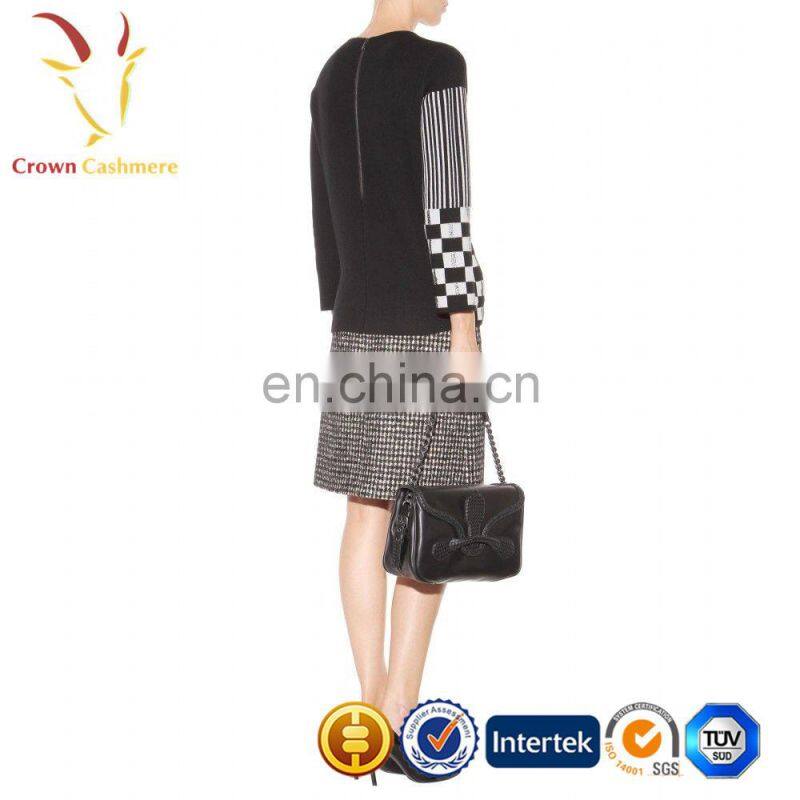 100% Pure Round Neck Strip Mongolian Cashmere Sweater Pullover