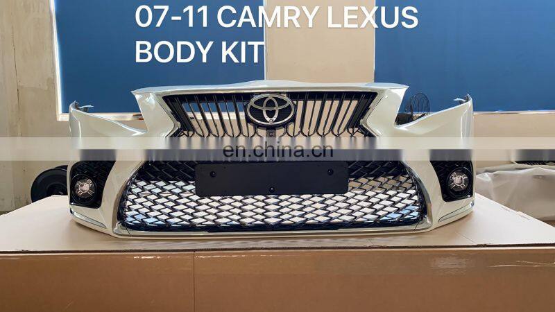 PP Plastic Body Kits Front  Bumper for Toyota Camry 2007-2011 facelift Modify Upgrade to Lexus Face