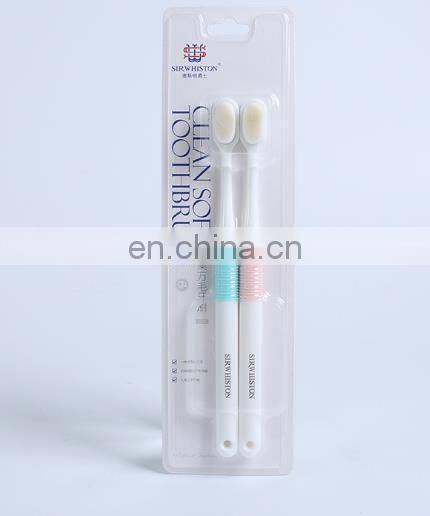 3pcs/set family 3 pcs/pack OEM Carbon fiber plastic Soft Bristle toothbrush for adult