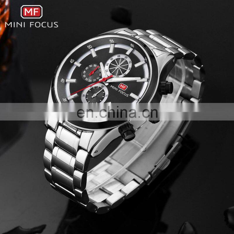 Mini Focus MF0081G Japan Movt Quartz Watch Bezel Stainless Steel Watch 2018 Men Brand Quartz Watch