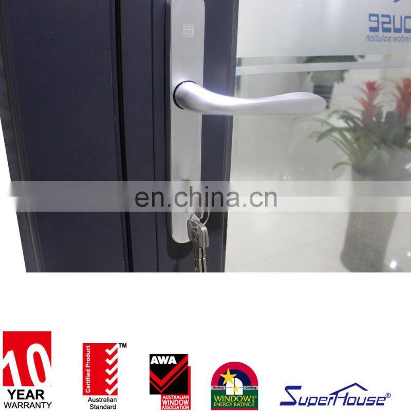 Superhouse 48 Inches Exterior Doors Aluminium Bi Folding Drawing Telescopic Accordion Bi-fold Exterior Patio Door