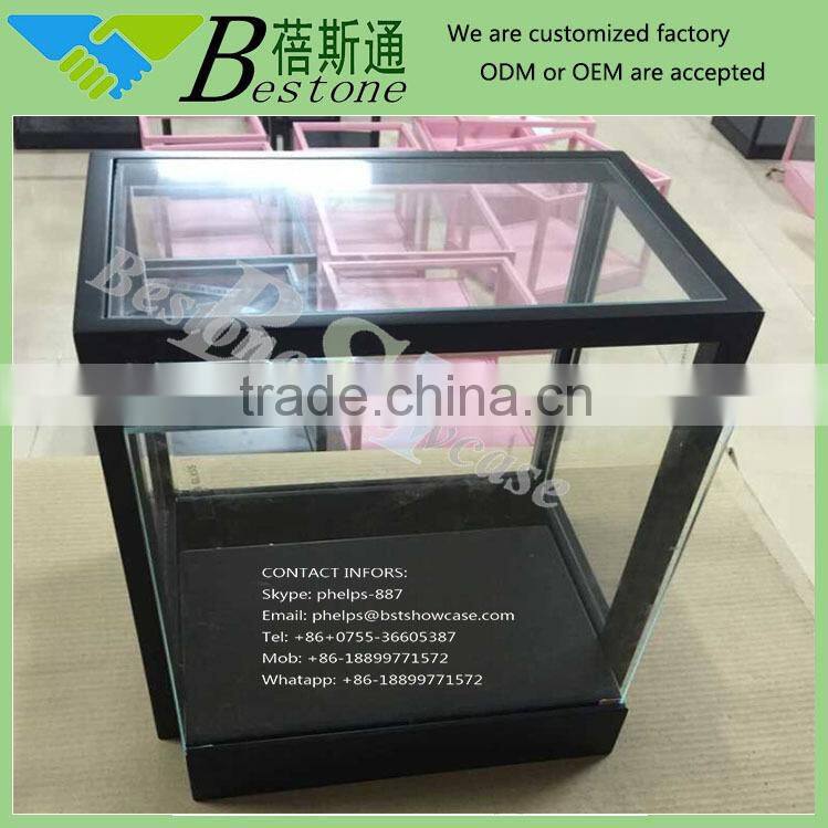 Matt paint MDF showcase small sliding door storage cabinet on table top