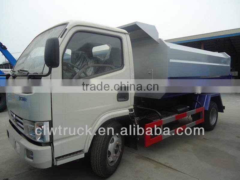 Low Price Dongfeng 5000L hydraulic lifter garbage truck