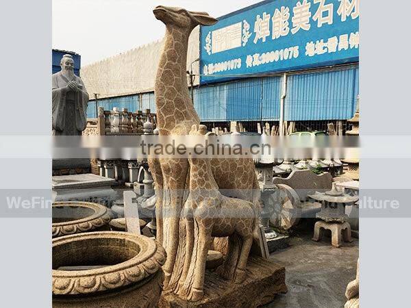 Giraffe Stone Carving Statue for Park