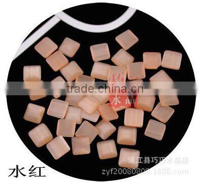 Flatback square shape material Cat's Eye Stone at Best Factory Price #mixed color wholesale 4/6/8mm