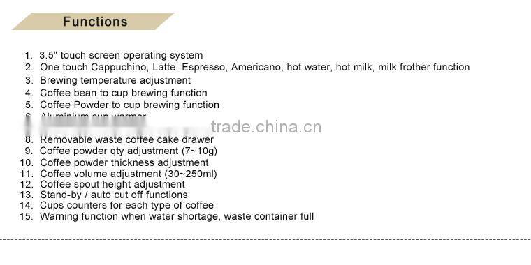 Top!! One Touch Cappuccino expresso Coffee Machine - COLET -Q006