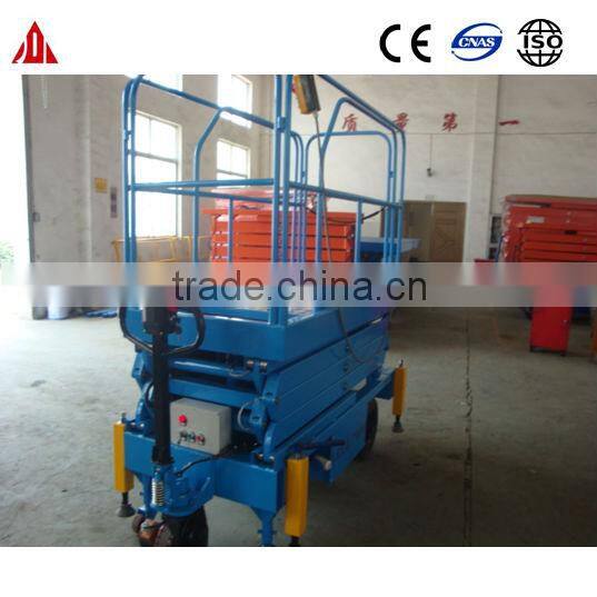 Low price 500kg small electric lift, self propelled scissor lift